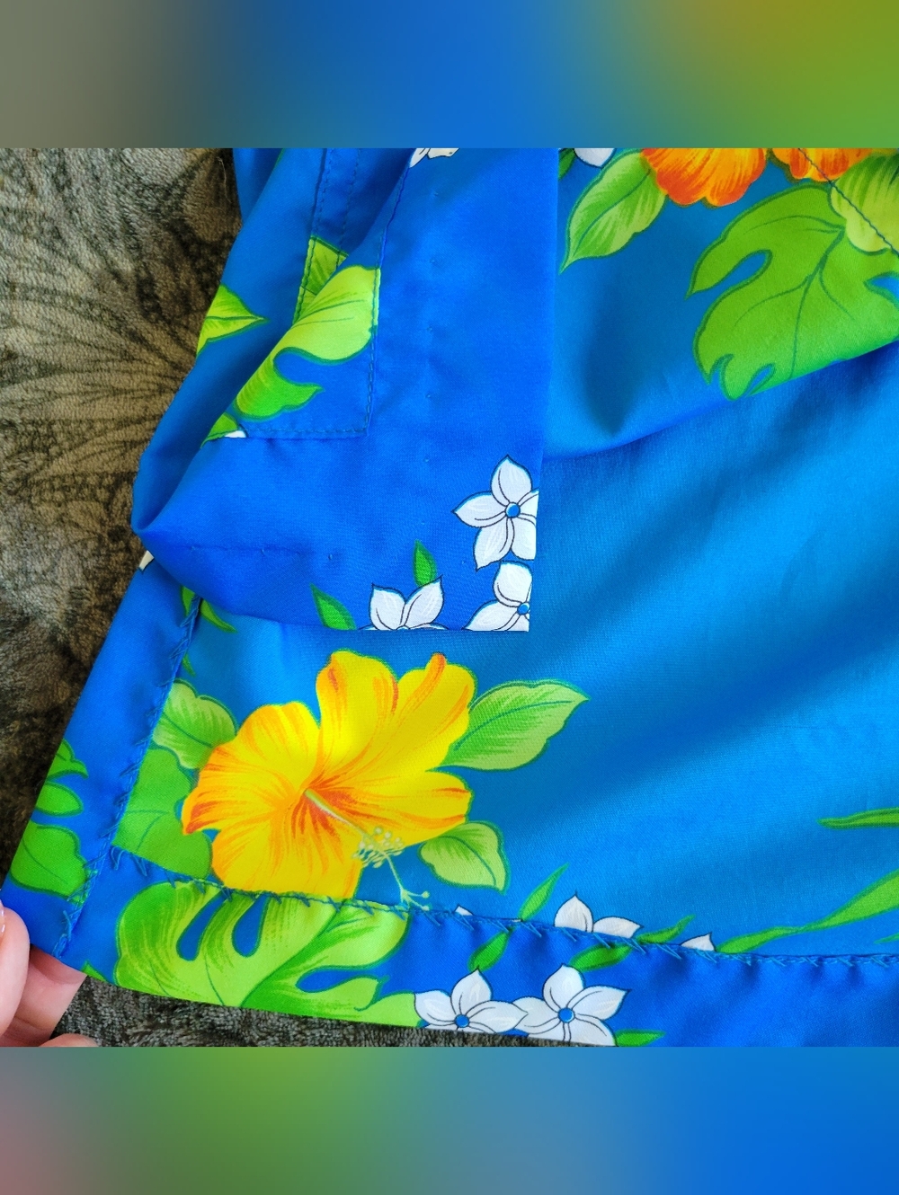 Royal Hawaiian | Vintage Blue + Yellow Floral Button-Up - Picture 3 of 5